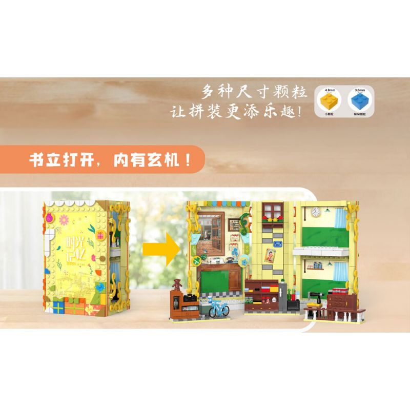 ZHEGAO 958001 NHÀ CŨ bộ đồ chơi xếp lắp ráp ghép mô hình BOOK SHELF THE OLD HOUSE 882 khối