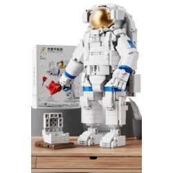  Qizhile E01001 Astronaut In Love Xếp hình lắp ráp ghép mô hình Yêu Phi Hành Gia 
