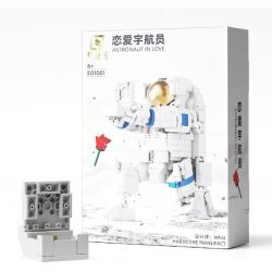  Qizhile E01001 Astronaut In Love Xếp hình lắp ráp ghép mô hình Yêu Phi Hành Gia 