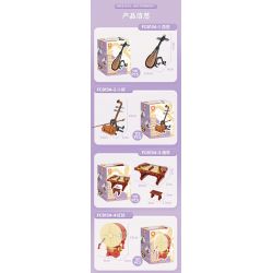 FORANGE FC8134 8134 NHẠC CỤ MINI 2.0 6 DÂN TỘC TRUYỀN THỐNG MANG PHONG CÁCH CỔ XƯA ĐÀN TỲ BÀ NHỊ TRỐNG ĐỎ TRANH SÁO BẦU BÍ bộ đồ chơi xếp lắp ráp ghép mô hình Creator Sáng Tạo 693 khối