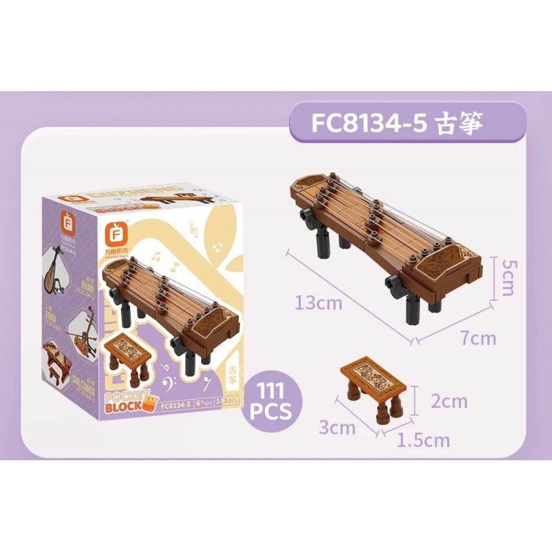 FORANGE FC8134 8134 NHẠC CỤ MINI 2.0 6 DÂN TỘC TRUYỀN THỐNG MANG PHONG CÁCH CỔ XƯA ĐÀN TỲ BÀ NHỊ TRỐNG ĐỎ TRANH SÁO BẦU BÍ bộ đồ chơi xếp lắp ráp ghép mô hình Creator Sáng Tạo 693 khối