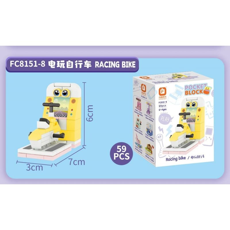 FORANGE FC8151 8151 THÀNH PHỐ TRÒ CHƠI ĐIỆN TỬ THỜI THƯỢNG 12 LOẠI MÁY NHẢY VUỐT XỔ SỐ GASHAPON NGỰA BẬP BÊNH ĐÁNH ĐÒN MÔ TÔ XE ĐẠP ĐẤM BỐC ĐUA VIDEO BẮN SÚNG VẬN BẰNG ĐỒNG XU bộ đồ chơi xếp lắp ráp ghép mô hình Creator GAMES CITY Sáng Tạo 640 khối