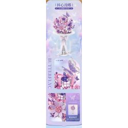 TOP TOY TC1124 1124 BÓ HOA QUÀ TẶNG LÃNG MẠN VĨNH CỬU VỚI TRÁI TIM NGẬP TRÀN BƯỚM bộ đồ chơi xếp lắp ráp ghép mô hình Arts & Crafts 800 khối