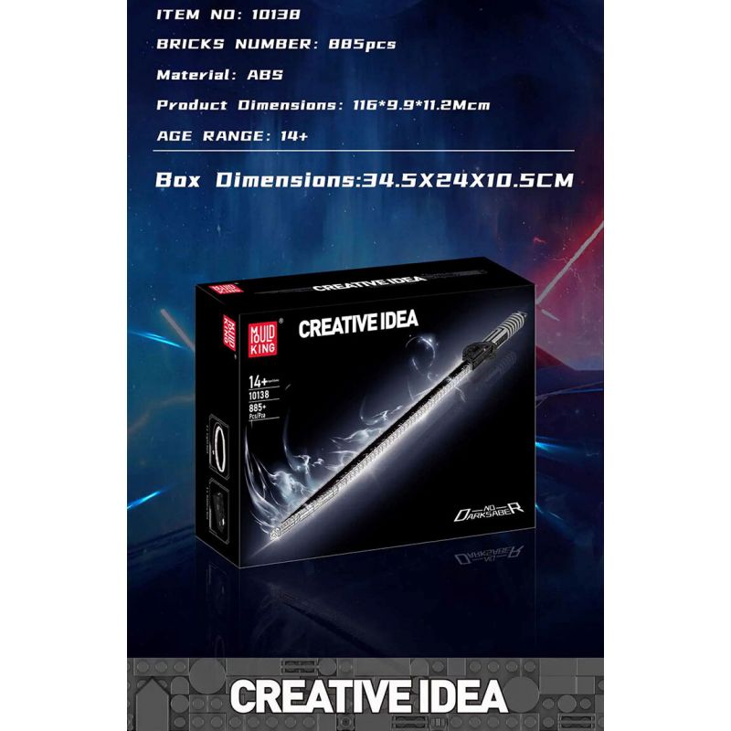 MouldKing 10138 Mould King 10138 DARKSABER bộ đồ chơi xếp lắp ráp ghép mô hình Star Wars DARK SABER Chiến Tranh Giữa Các Vì Sao 885 khối