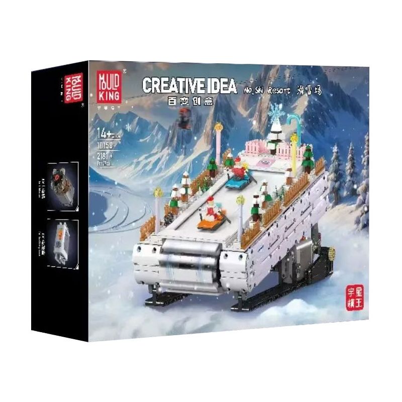 MouldKing 10158 Mould King 10158 KHU NGHỈ DƯỠNG TRƯỢT TUYẾT bộ đồ chơi xếp lắp ráp ghép mô hình Technic SKI RESORT Kỹ Thuật Công Nghệ Cao Mô Hình Phương Tiện 2181 khối
