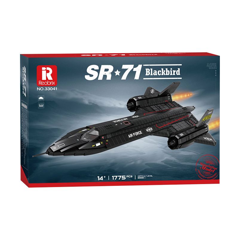 REOBRIX 33041 TIÊM KÍCH TẦM XA BLACKBIRD SR-71 bộ đồ chơi xếp lắp ráp ghép mô hình Military Army SR-71 BLACKBIRD Quân Sự Bộ Đội 1775 khối