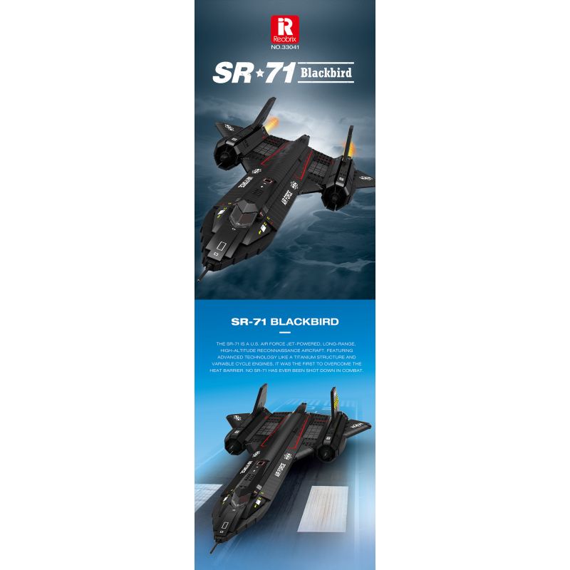 REOBRIX 33041 TIÊM KÍCH TẦM XA BLACKBIRD SR-71 bộ đồ chơi xếp lắp ráp ghép mô hình Military Army SR-71 BLACKBIRD Quân Sự Bộ Đội 1775 khối
