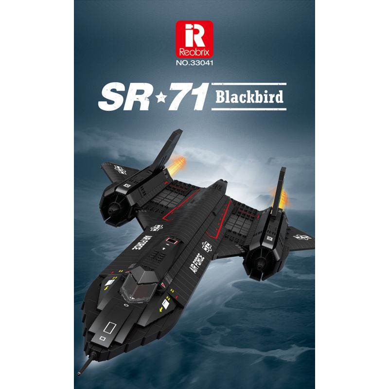 REOBRIX 33041 TIÊM KÍCH TẦM XA BLACKBIRD SR-71 bộ đồ chơi xếp lắp ráp ghép mô hình Military Army SR-71 BLACKBIRD Quân Sự Bộ Đội 1775 khối