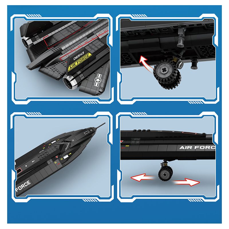 REOBRIX 33041 TIÊM KÍCH TẦM XA BLACKBIRD SR-71 bộ đồ chơi xếp lắp ráp ghép mô hình Military Army SR-71 BLACKBIRD Quân Sự Bộ Đội 1775 khối