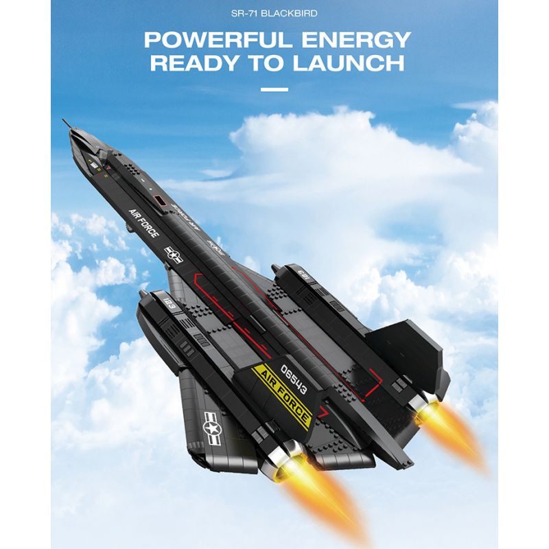 REOBRIX 33041 TIÊM KÍCH TẦM XA BLACKBIRD SR-71 bộ đồ chơi xếp lắp ráp ghép mô hình Military Army SR-71 BLACKBIRD Quân Sự Bộ Đội 1775 khối