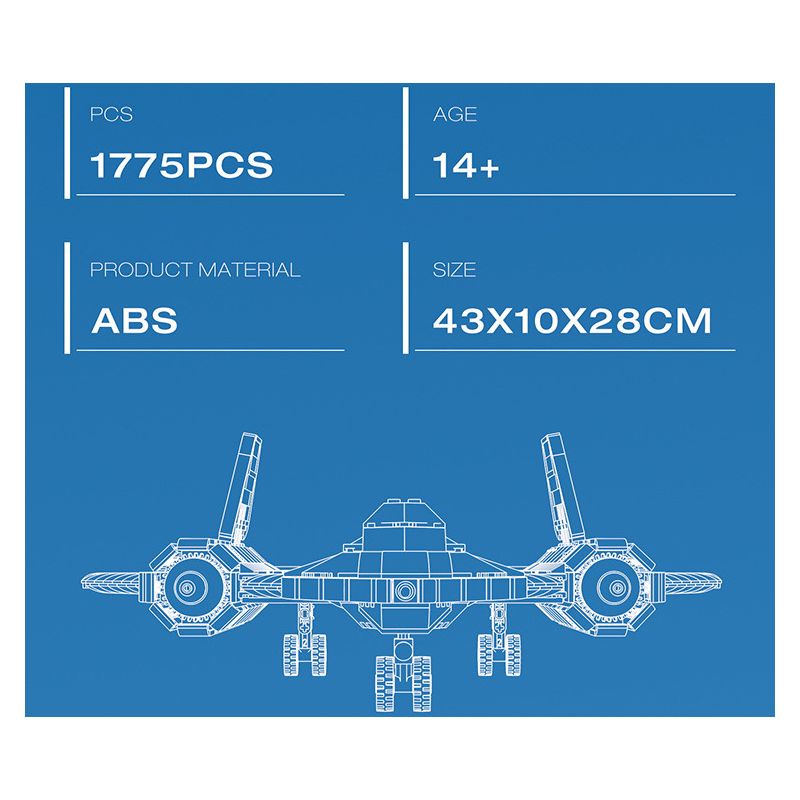REOBRIX 33041 TIÊM KÍCH TẦM XA BLACKBIRD SR-71 bộ đồ chơi xếp lắp ráp ghép mô hình Military Army SR-71 BLACKBIRD Quân Sự Bộ Đội 1775 khối