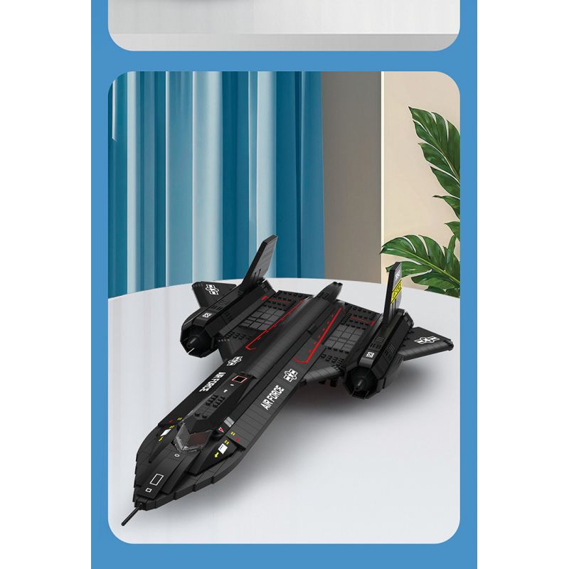 REOBRIX 33041 TIÊM KÍCH TẦM XA BLACKBIRD SR-71 bộ đồ chơi xếp lắp ráp ghép mô hình Military Army SR-71 BLACKBIRD Quân Sự Bộ Đội 1775 khối