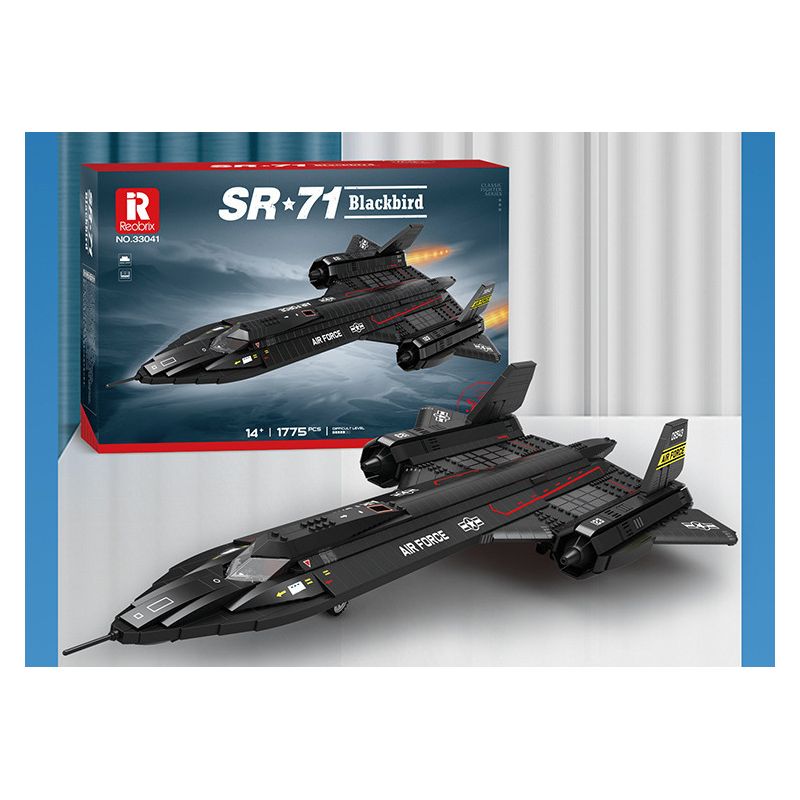 REOBRIX 33041 TIÊM KÍCH TẦM XA BLACKBIRD SR-71 bộ đồ chơi xếp lắp ráp ghép mô hình Military Army SR-71 BLACKBIRD Quân Sự Bộ Đội 1775 khối