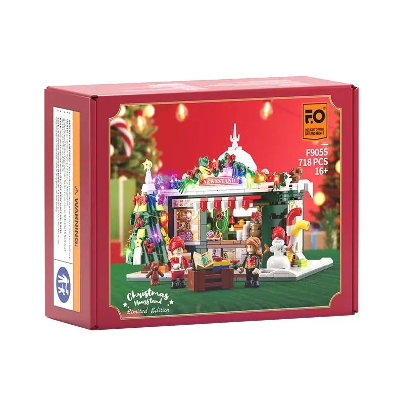 LUMIBRICKS FUNWHOLE F9055 9055 QUẦY BÁO GIÁNG SINH bộ đồ chơi xếp lắp ráp ghép mô hình Creator CHRISTMAS NEWSSTAND Sáng Tạo 718 khối