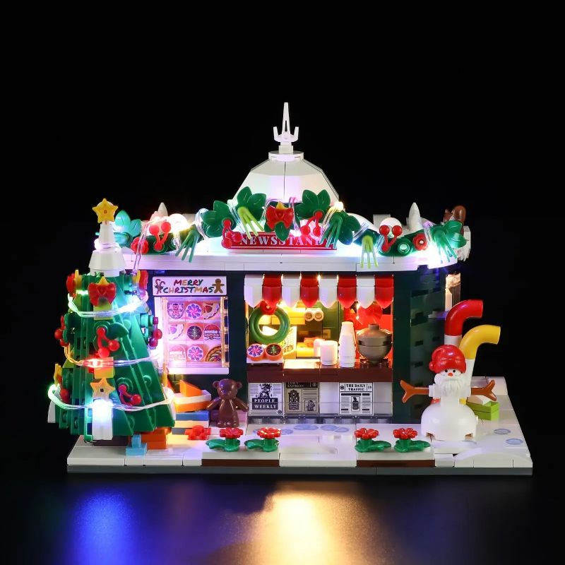 LUMIBRICKS FUNWHOLE F9055 9055 QUẦY BÁO GIÁNG SINH bộ đồ chơi xếp lắp ráp ghép mô hình Creator CHRISTMAS NEWSSTAND Sáng Tạo 718 khối