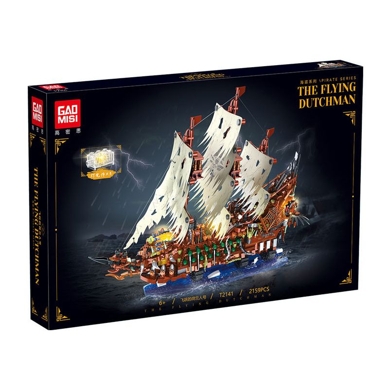 GAOMISI T2141 2141 non Lego TÀU CƯỚP BIỂN NGƯỜI HÀ LAN BAY bộ đồ chơi xếp lắp ráp ghép mô hình Pirates Of The Caribbean THE FLYING DUTCHMAN Cướp Biển Vùng Caribe 2159 khối