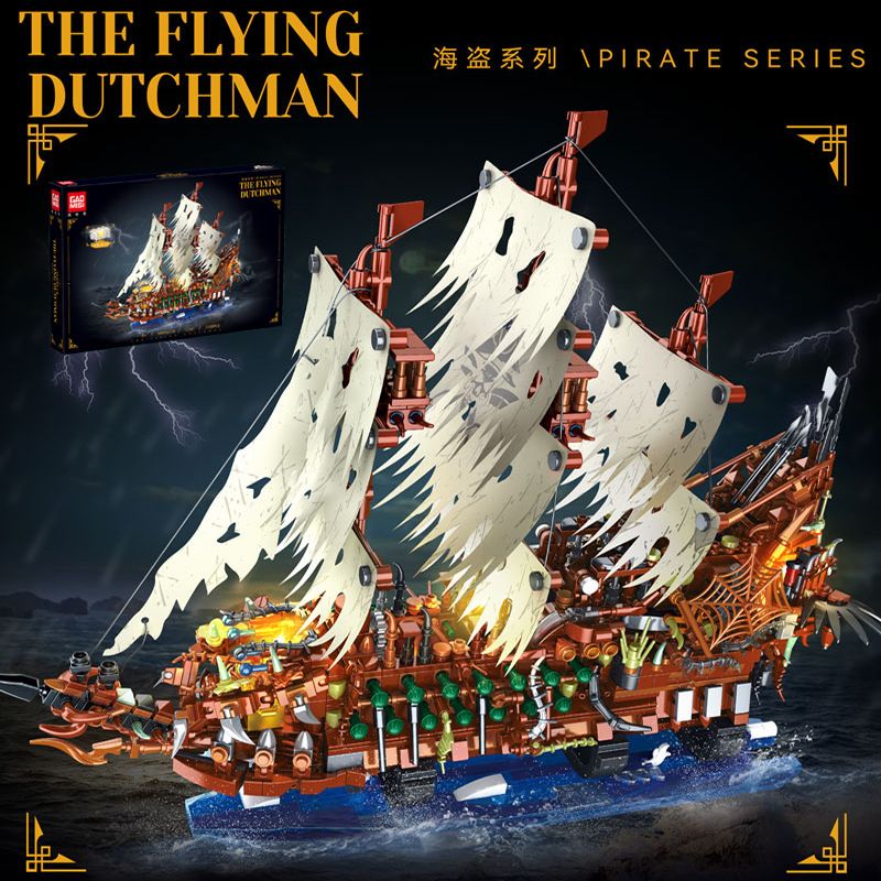 GAOMISI T2141 2141 TÀU CƯỚP BIỂN NGƯỜI HÀ LAN BAY bộ đồ chơi xếp lắp ráp ghép mô hình Pirates Of The Caribbean THE FLYING DUTCHMAN Cướp Biển Vùng Caribe 2159 khối