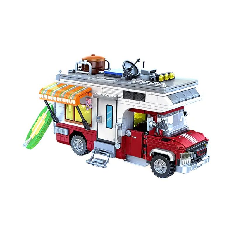 GAOMISI T2108 2108 non Lego XE CẮM TRẠI bộ đồ chơi xếp lắp ráp ghép mô hình City CAMPER VAN Thành Phố 924 khối