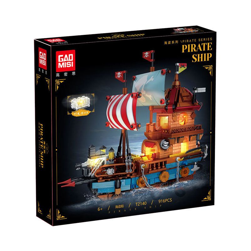 GAOMISI T2140 2140 non Lego TÀU CƯỚP BIỂN bộ đồ chơi xếp lắp ráp ghép mô hình Pirates Of The Caribbean PIRATE SHIP Cướp Biển Vùng Caribe 916 khối