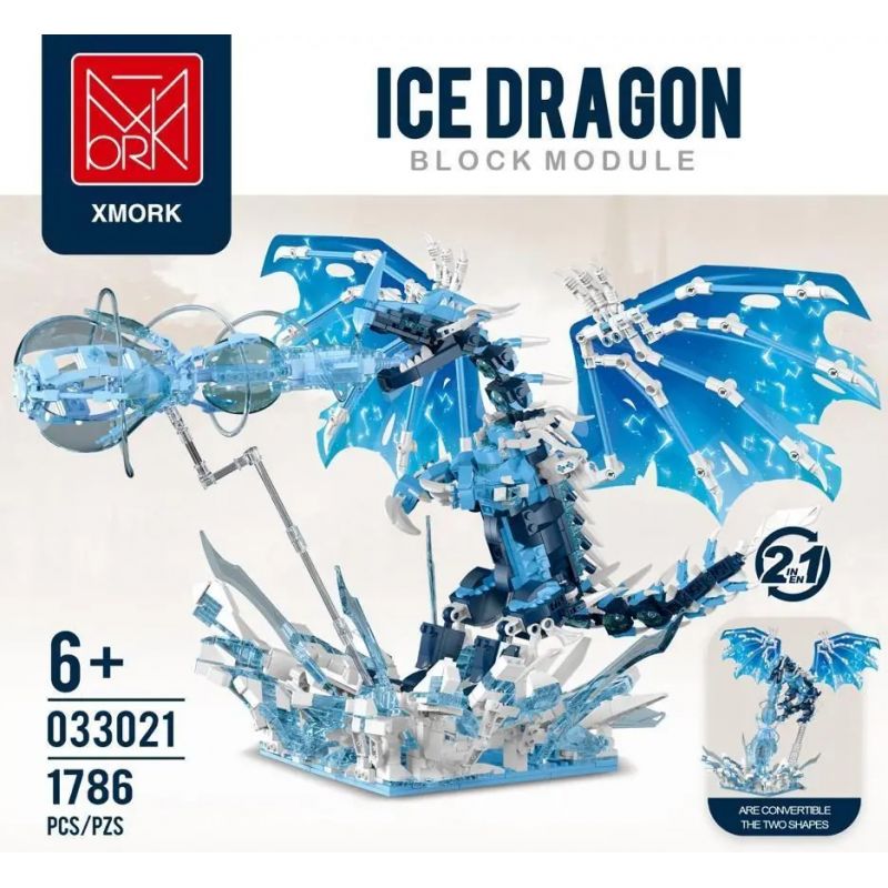 MorkModel 033021 Mork Model 033021 RỒNG BĂNG bộ đồ chơi xếp lắp ráp ghép mô hình ICE DRAGON 1786 khối
