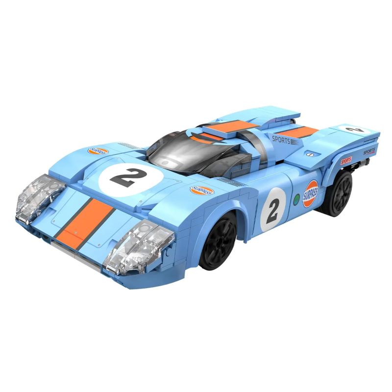 CADA DOUBLEE C51076 51076 non Lego BÃO XANH VÀ CAM 1:20 (PORSCHE 917K) tỷ lệ 1:20 bộ đồ chơi xếp lắp ráp ghép mô hình Speed Champions Racing Cars AZURE STORM Đua Xe Công Thức 266 khối