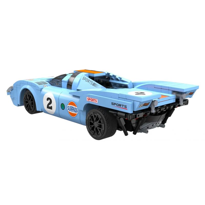 CADA DOUBLEE C51076 51076 BÃO XANH VÀ CAM 1:20 (PORSCHE 917K) tỷ lệ 1:20 bộ đồ chơi xếp lắp ráp ghép mô hình Speed Champions Racing Cars AZURE STORM Đua Xe Công Thức 266 khối