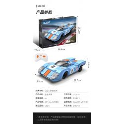 CADA DOUBLEE C51076 51076 BÃO XANH VÀ CAM 1:20 (PORSCHE 917K) tỷ lệ 1:20 bộ đồ chơi xếp lắp ráp ghép mô hình Speed Champions Racing Cars AZURE STORM Đua Xe Công Thức 266 khối