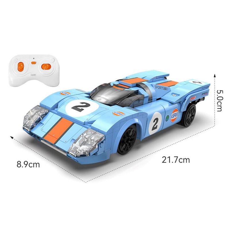 CADA DOUBLEE C51076 51076 BÃO XANH VÀ CAM 1:20 (PORSCHE 917K) tỷ lệ 1:20 bộ đồ chơi xếp lắp ráp ghép mô hình Speed Champions Racing Cars AZURE STORM Đua Xe Công Thức 266 khối