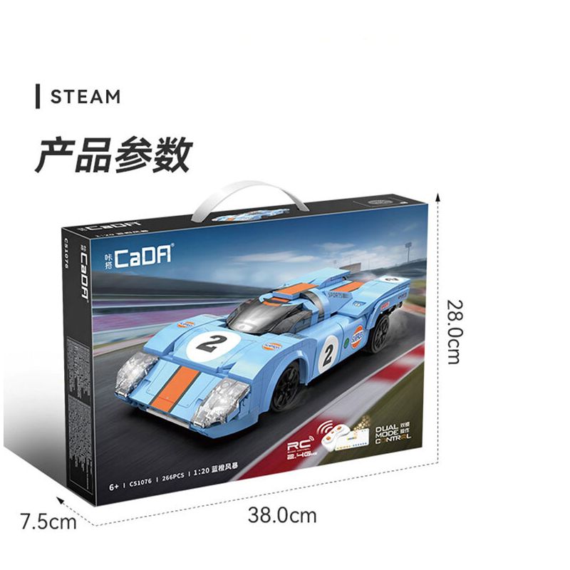 CADA DOUBLEE C51076 51076 BÃO XANH VÀ CAM 1:20 (PORSCHE 917K) tỷ lệ 1:20 bộ đồ chơi xếp lắp ráp ghép mô hình Speed Champions Racing Cars AZURE STORM Đua Xe Công Thức 266 khối