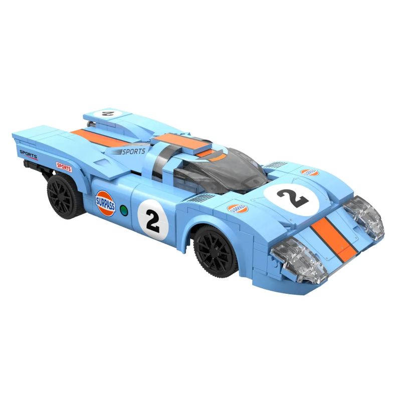 CADA DOUBLEE C51076 51076 BÃO XANH VÀ CAM 1:20 (PORSCHE 917K) tỷ lệ 1:20 bộ đồ chơi xếp lắp ráp ghép mô hình Speed Champions Racing Cars AZURE STORM Đua Xe Công Thức 266 khối