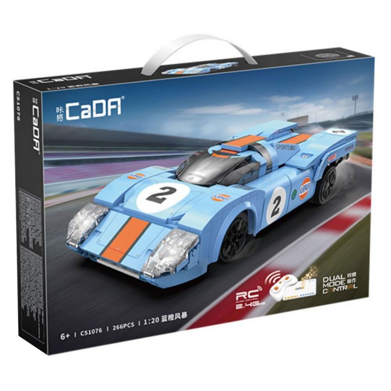 CADA DOUBLEE C51076 51076 BÃO XANH VÀ CAM 1:20 (PORSCHE 917K) tỷ lệ 1:20 bộ đồ chơi xếp lắp ráp ghép mô hình Speed Champions Racing Cars AZURE STORM Đua Xe Công Thức 266 khối