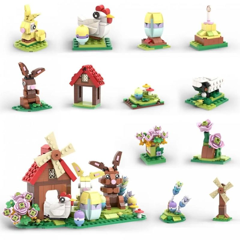 MorkModel 031012 Mork Model 031012 non Lego TRANG VIÊN THỎ PHỤC SINH bộ đồ chơi xếp lắp ráp ghép mô hình Creator EASTER BUNNY MANOR Sáng Tạo 630 khối