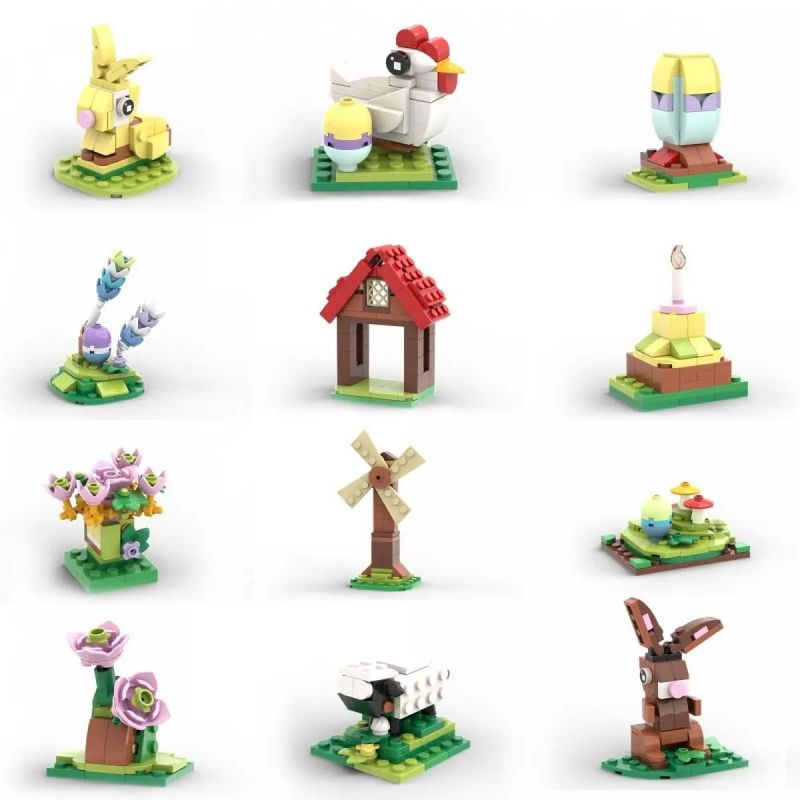 MorkModel 031012 Mork Model 031012 TRANG VIÊN THỎ PHỤC SINH bộ đồ chơi xếp lắp ráp ghép mô hình Creator EASTER BUNNY MANOR Sáng Tạo 665 khối