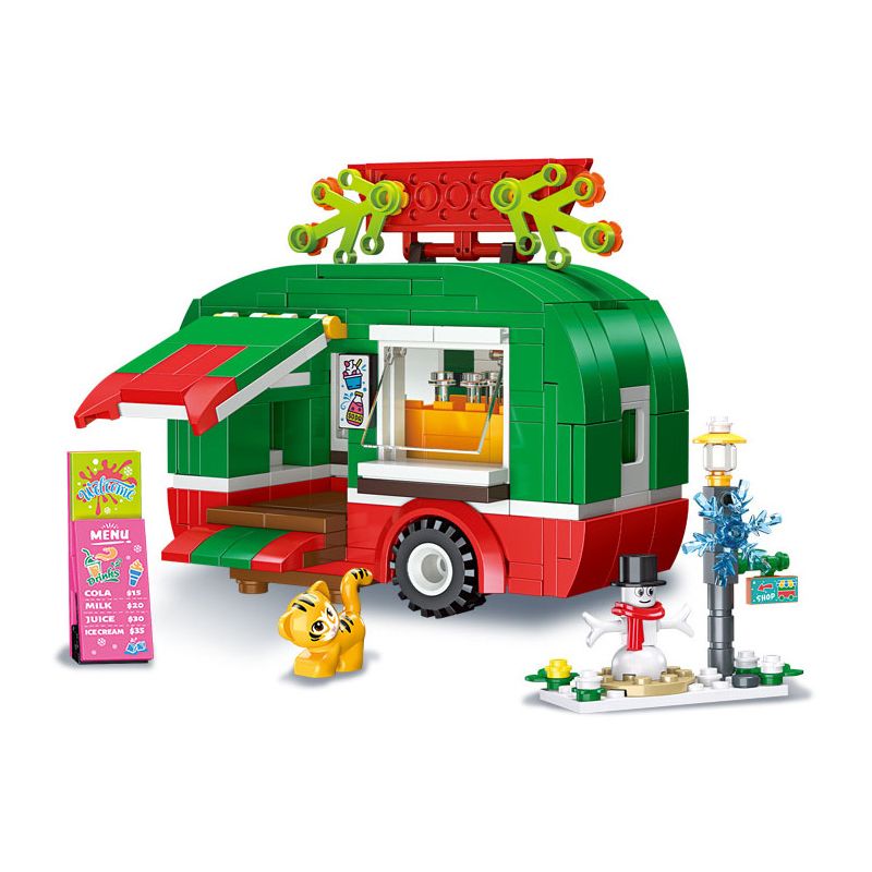 JIESTAR 59143 non Lego XE KEM GIÁNG SINH bộ đồ chơi xếp lắp ráp ghép mô hình Creator Sáng Tạo 315 khối