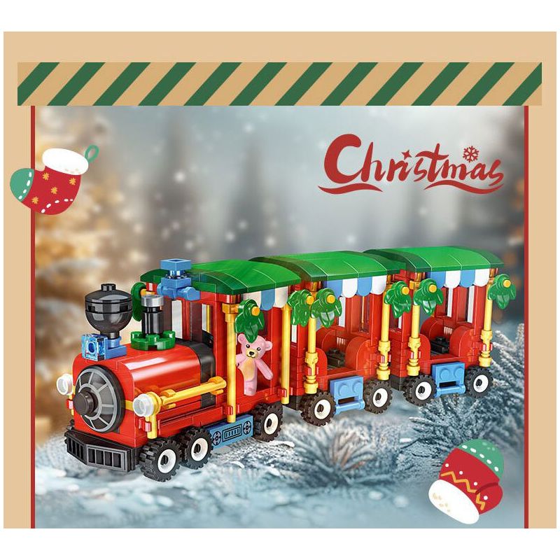 JIESTAR 59145 CHUYẾN TÀU GIÁNG SINH bộ đồ chơi xếp lắp ráp ghép mô hình Creator Sáng Tạo 385 khối