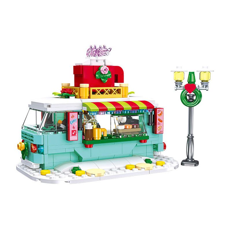 JIESTAR 59147 non Lego XE CÀ PHÊ GIÁNG SINH bộ đồ chơi xếp lắp ráp ghép mô hình Creator Sáng Tạo 327 khối