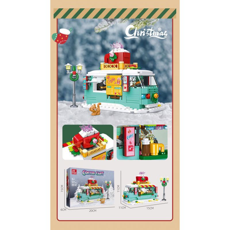 JIESTAR 59147 XE CÀ PHÊ GIÁNG SINH bộ đồ chơi xếp lắp ráp ghép mô hình Creator Sáng Tạo 327 khối