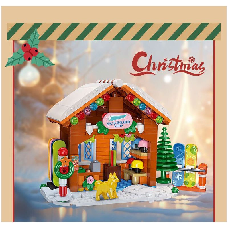 JIESTAR 59148 CỬA HÀNG TRƯỢT VÁN GIÁNG SINH bộ đồ chơi xếp lắp ráp ghép mô hình Creator Sáng Tạo 315 khối