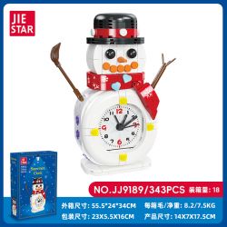 JIESTAR JJ9189 9189 ĐỒNG HỒ NGƯỜI TUYẾT bộ đồ chơi xếp lắp ráp ghép mô hình Creator SNOWMAN CLOCK Sáng Tạo 343 khối
