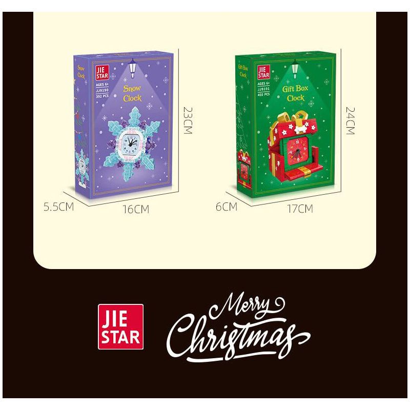 JIESTAR JJ9189 9189 ĐỒNG HỒ NGƯỜI TUYẾT bộ đồ chơi xếp lắp ráp ghép mô hình Creator SNOWMAN CLOCK Sáng Tạo 343 khối