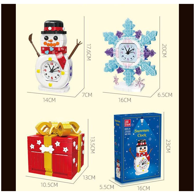 JIESTAR JJ9190 9190 ĐỒNG HỒ BÔNG TUYẾT bộ đồ chơi xếp lắp ráp ghép mô hình Creator SNOW CLOCK Sáng Tạo 392 khối