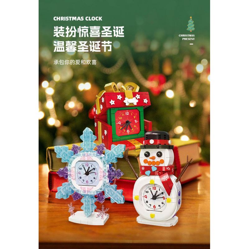 JIESTAR JJ9191 9191 ĐỒNG HỒ QUÀ TẶNG bộ đồ chơi xếp lắp ráp ghép mô hình Creator GIFT BOX CLOCK Sáng Tạo 403 khối