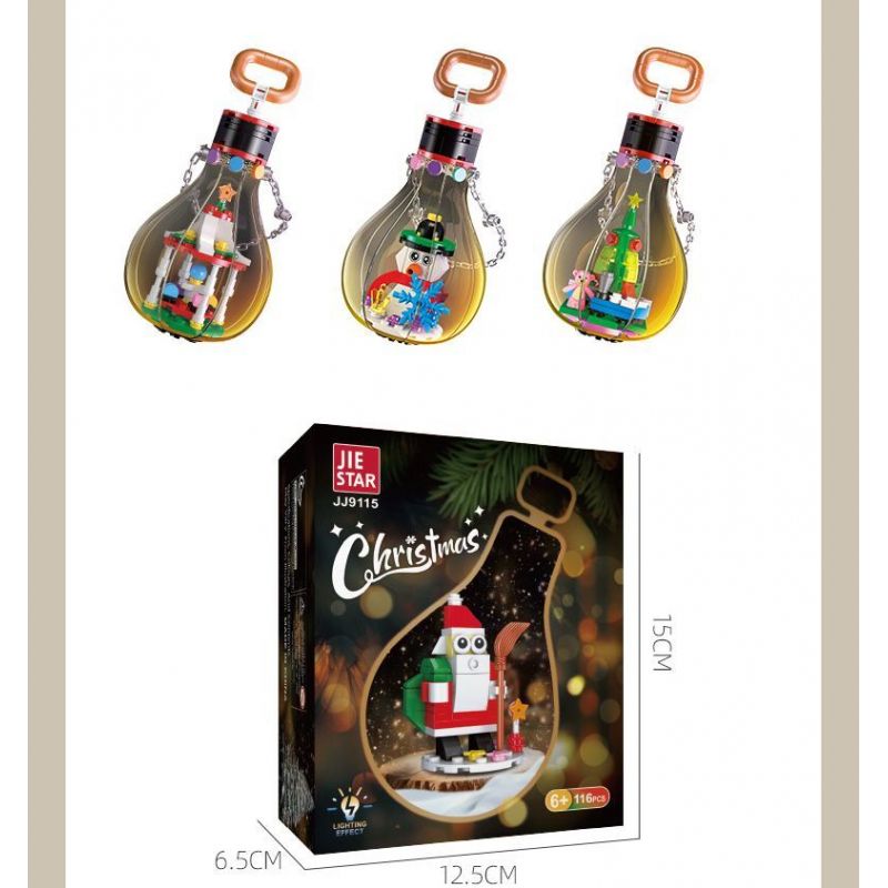 JIESTAR JJ9117 9117 BÓNG ĐÈN GIÁNG SINH NAI SỪNG TẤM bộ đồ chơi xếp lắp ráp ghép mô hình Creator CHRISTMAS LIGHT CHRISTMAS ELK Sáng Tạo 106 khối