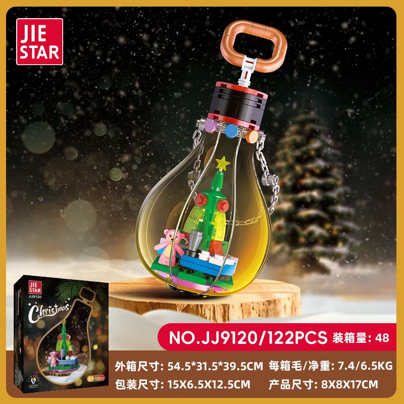 JIESTAR JJ9120 9120 BÓNG ĐÈN GIÁNG SINH CÂY THÔNG NOEL bộ đồ chơi xếp lắp ráp ghép mô hình Creator CHRISTMAS LIGHT CHRISTMAS TREES Sáng Tạo 122 khối