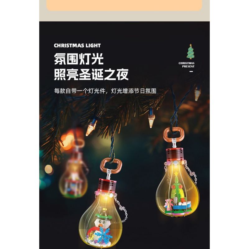 JIESTAR JJ9120 9120 BÓNG ĐÈN GIÁNG SINH CÂY THÔNG NOEL bộ đồ chơi xếp lắp ráp ghép mô hình Creator CHRISTMAS LIGHT CHRISTMAS TREES Sáng Tạo 122 khối