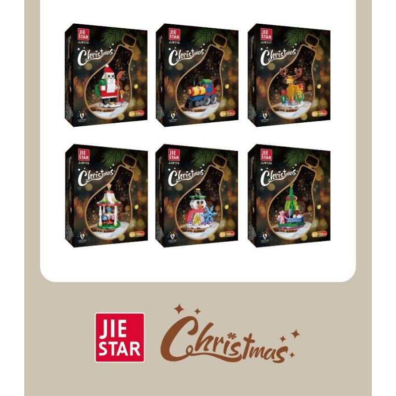 JIESTAR JJ9120 9120 BÓNG ĐÈN GIÁNG SINH CÂY THÔNG NOEL bộ đồ chơi xếp lắp ráp ghép mô hình Creator CHRISTMAS LIGHT CHRISTMAS TREES Sáng Tạo 122 khối