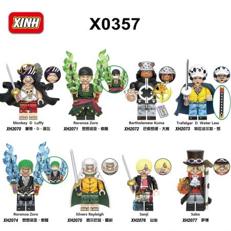 XINH X0357 0357 2070 2071 2072 2073 2074 2075 2076 2077 NHÂN VẬT NHỎ ONE PIECE 8 LOẠI bộ đồ chơi xếp lắp ráp ghép mô hình Movie & Game Phim Và Trò Chơi