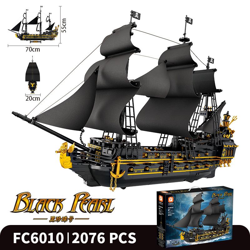 FORANGE FC6010 6010 TÀU CƯỚP BIỂN NGỌC TRAI ĐEN bộ đồ chơi xếp lắp ráp ghép mô hình Pirates Of The Caribbean BLACK PEAEL Cướp Biển Vùng Caribe 2076 khối
