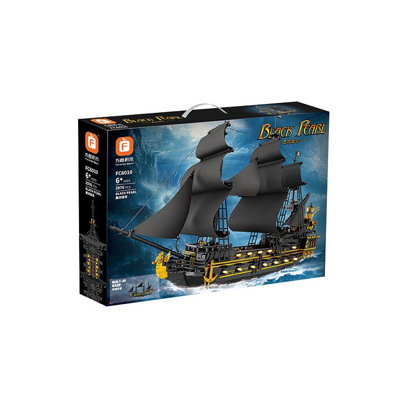 FORANGE FC6010 6010 TÀU CƯỚP BIỂN NGỌC TRAI ĐEN bộ đồ chơi xếp lắp ráp ghép mô hình Pirates Of The Caribbean BLACK PEAEL Cướp Biển Vùng Caribe 2076 khối