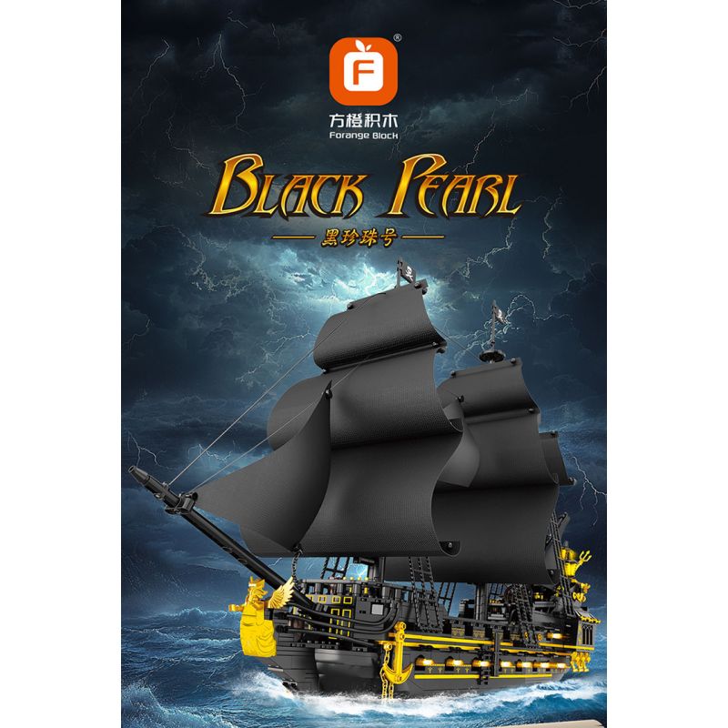 FORANGE FC6010 6010 TÀU CƯỚP BIỂN NGỌC TRAI ĐEN bộ đồ chơi xếp lắp ráp ghép mô hình Pirates Of The Caribbean BLACK PEAEL Cướp Biển Vùng Caribe 2076 khối